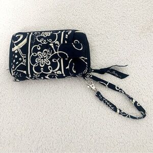 Vera Bradley Wristlet Twirly Birds Navy Blue White Cigarette Credit Card Money